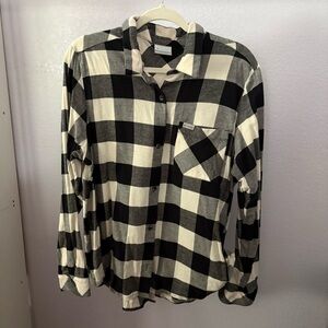 COLUMBIA sz XLBuffalo Plaid White Flannel Button Down Long Sleeve Shirt